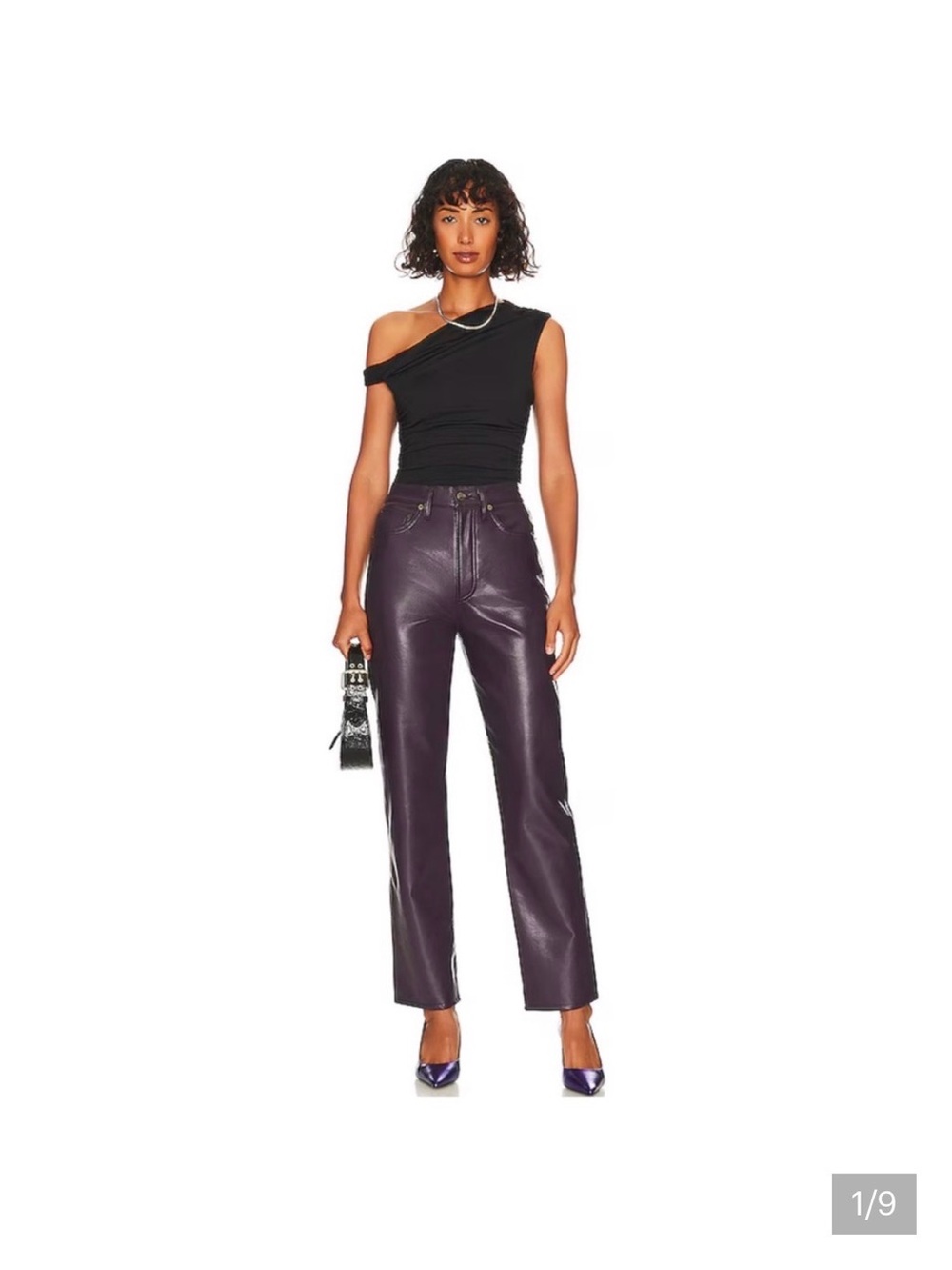 Agolde Recycled Leather 90s pinch jeans nightshade 24